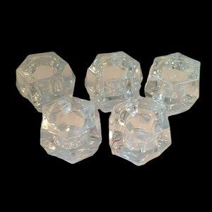 St. George 24% Fine Lead Crystal Stackable Candlestick Holders Set of 5